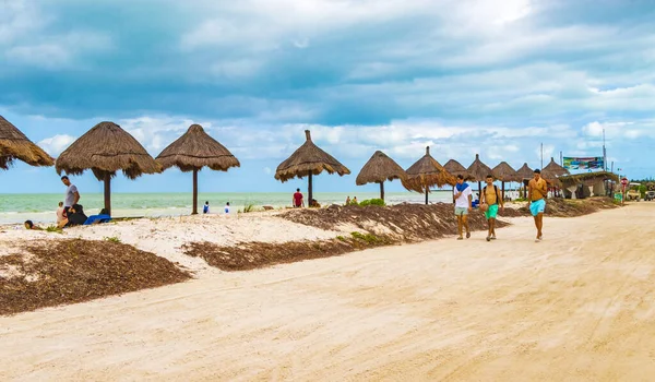 Holbox Mexico December 2021 Sandy Street Road Windy Cloudy Beach — Stock Photo, Image