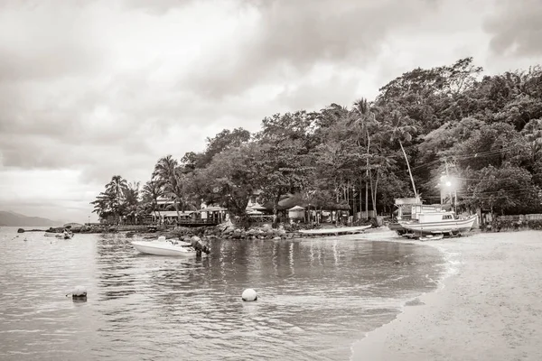 Foto Blanco Negro Gran Isla Tropical Ilha Grande Abraao Angra —  Fotos de Stock