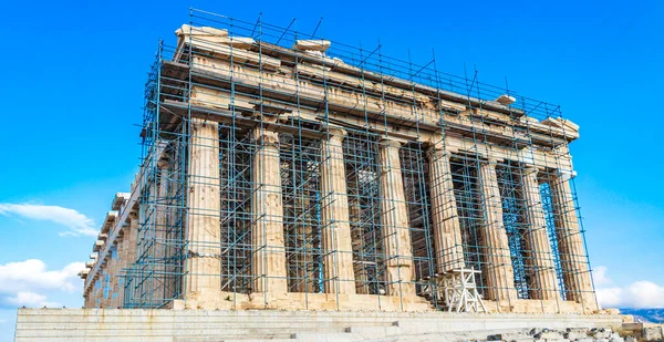 Acrópolis Atenas Con Ruinas Increíbles Hermosas Partenón Cielo Azul Capital — Foto de Stock