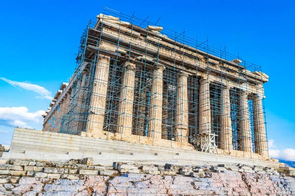 Acrópolis Atenas Con Ruinas Increíbles Hermosas Partenón Cielo Azul Capital — Foto de Stock