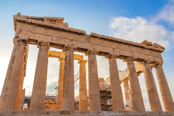 Acrópole Atenas Com Incríveis Belas Ruínas Partenon Céu Azul Capital — Fotografia de Stock