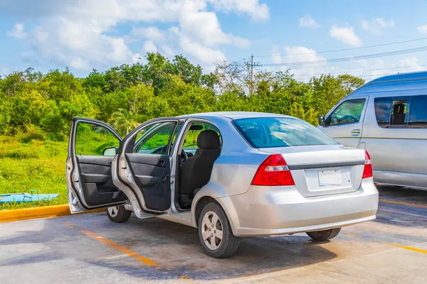 Coche Plata Abierto Mexicano Puerto Aventuras Quintana Roo México — Foto de Stock