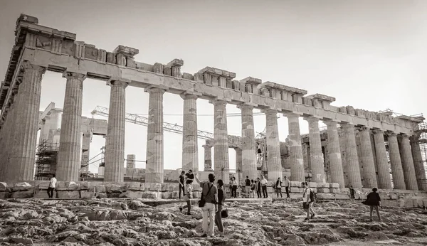 Aten Grekland Oktober 2018 Svart Och Vit Bild Akropolis Aten — Stockfoto