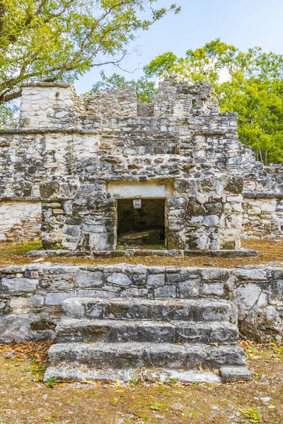 Antico Sito Maya Con Rovine Del Tempio Piramidi Manufatti Nella — Foto Stock