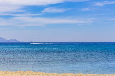 Yunanistan 'ın Kos Adası' ndaki en güzel plajlar, tepeler ve adalar manzaralı.