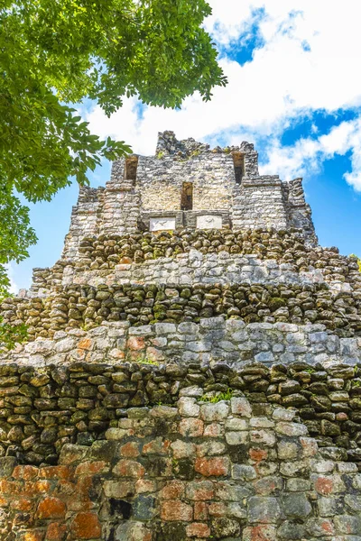 Antico Sito Maya Con Rovine Del Tempio Piramidi Manufatti Nella — Foto Stock