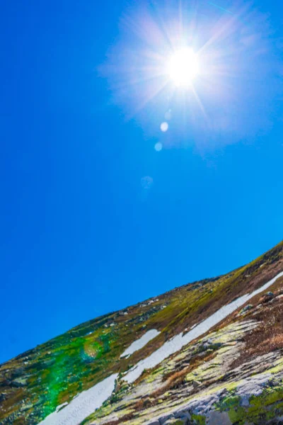 Csodálatos Panoráma Kilátás Nyílik Tetején Hydnefossen Vízesés Veslehodn Veslehorn Hegy — Stock Fotó