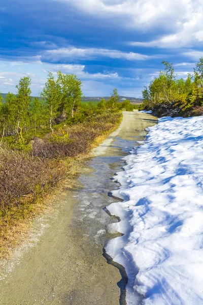 Сніг Вулиці Верхівці Водоспаду Гіднефоссена Гори Веслегорн Хемседалі Норвегія — стокове фото