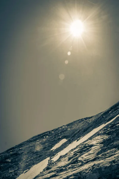 Старі Чорно Білі Знімки Дивовижної Панорами Вершини Водоспаду Гіднефоссена Гори — стокове фото