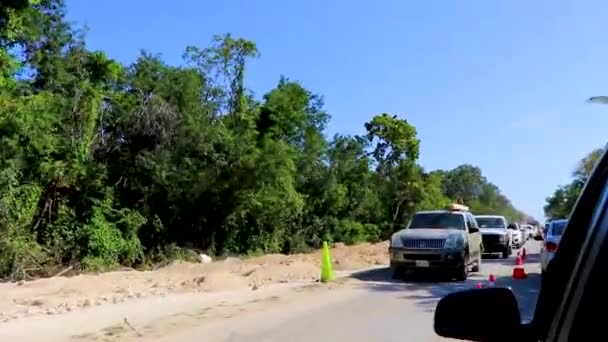 Tulum Mexico Únor 2022 Procházky Pláž Barevné Ulici Silnice Město — Stock video
