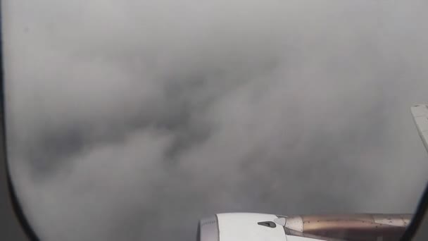 Flying Samut Prakan Thailand View Airplane Window Blue Sky Clouds — Video Stock