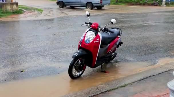 Koh Samui Thailand Mei 2018 Hujan Muson Ekstrem Dengan Jalan — Stok Video