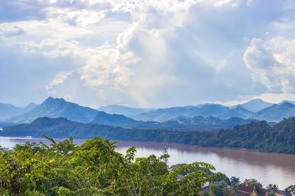 Panorama Krajobrazu Mekong Rzeki Luang Prabang Miasta Laosie World Tour — Zdjęcie stockowe