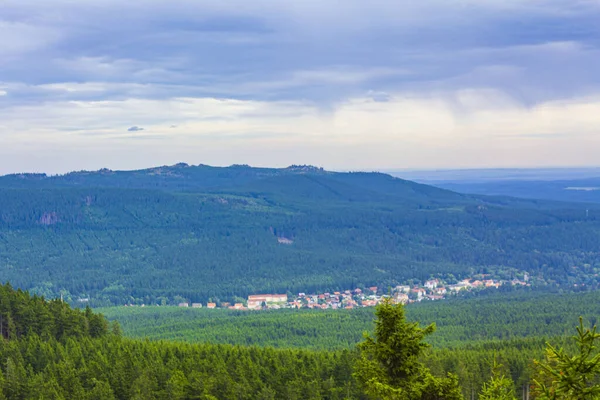 Krásný Panoramatický Výhled Horskou Krajinu Wurmbergu Lanovku Braunlage Harz Goslar — Stock fotografie