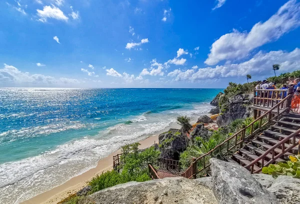 Tulum Mexico February 2022 Ancient Tulum Ruins Mayan Site Temple — Stock Photo, Image