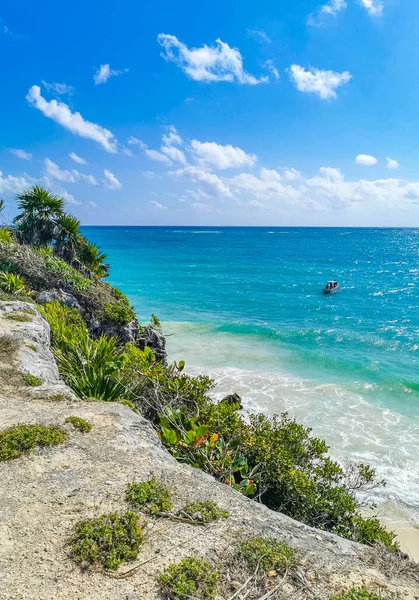 Ancient Tulum Ruins Mayan Site Temple Ruins Pyramids Artifacts Tropical — ストック写真