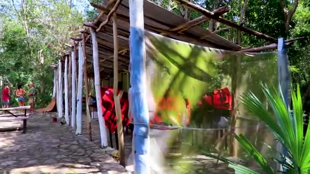 Puerto Aventuras México Febrero 2022 Entrada Increíble Cenote Agua Azul — Vídeo de stock