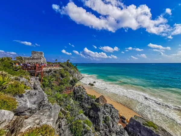 Tulum Mexico February 2022 Ancient Tulum Ruins Mayan Site Temple — Stock Photo, Image