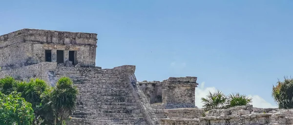 Starověké Trosky Tulum Mayské Místo Zříceninami Chrámu Pyramidy Artefakty Tropické — Stock fotografie