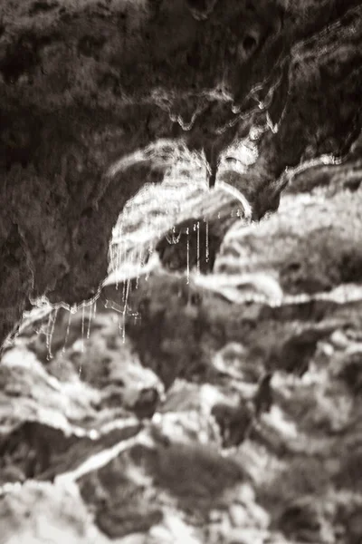 푸에르토 킨타나로 멕시코 리오데 게릴라에 놀라울 정도로 청록색 석회암 동굴의 — 스톡 사진