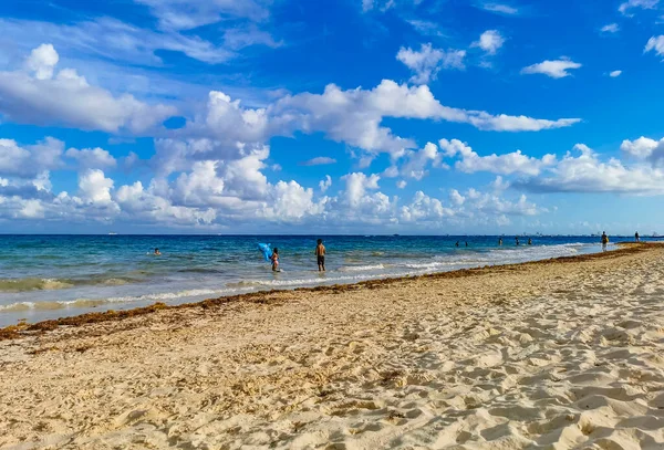 Playa Del Carmen Mexiko März 2022 Tropische Mexikanische Strandlandschaft Panorama — Stockfoto