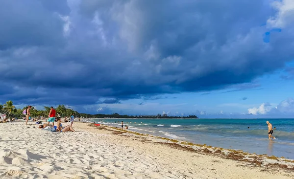 Playa Del Carmen Meksyk Marzec 2022 Tropikalna Meksykańska Panorama Plażowa — Zdjęcie stockowe
