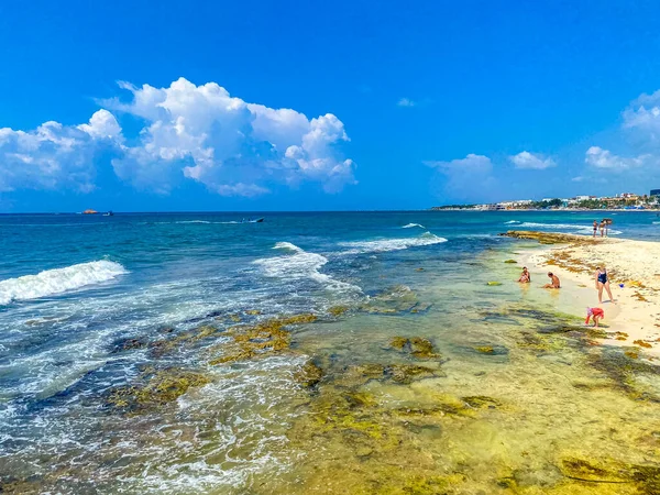 Playa Del Carmen Maj 2022 Tropikalny Meksykański Krajobraz Plaży Panorama — Zdjęcie stockowe