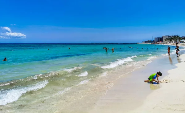 Playa Del Carmen May 2022 Tropical Mexican Beach Landscape Panorama — 图库照片