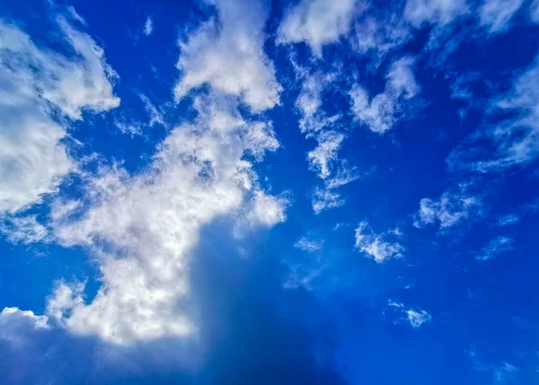 Blue Sky Beautiful Clouds Sunny Day Tulum Quintana Roo Mexico — Fotografia de Stock