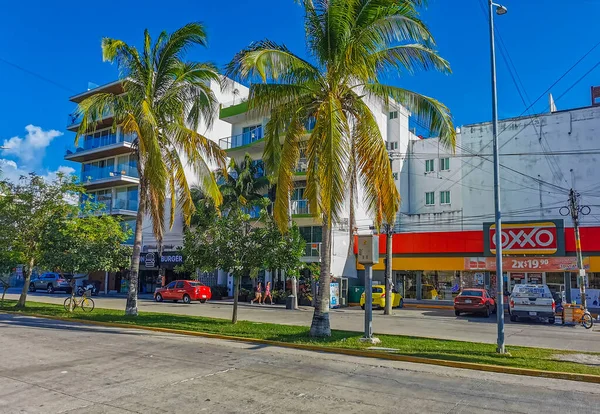 Playa Del Carmen Mexico July 2022 Typical Street Road Cityscape — 图库照片