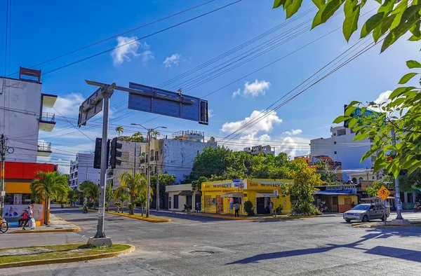 Playa Del Carmen Mexico July 2022 Typical Street Road Cityscape — Fotografia de Stock