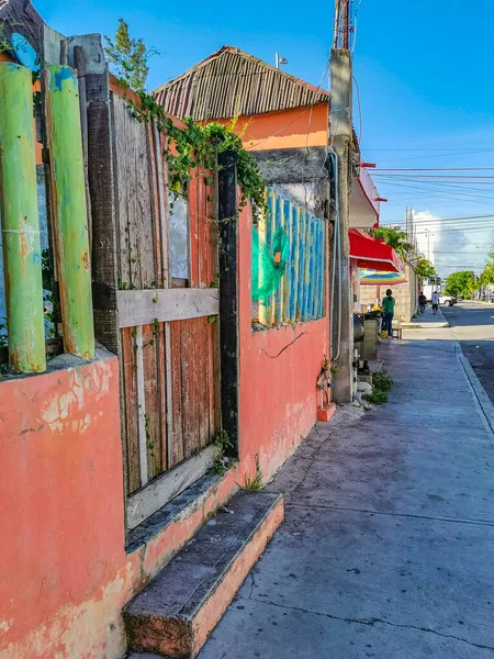 Playa Del Carmen Mexico July 2022 Typical Street Road Cityscape — Fotografia de Stock