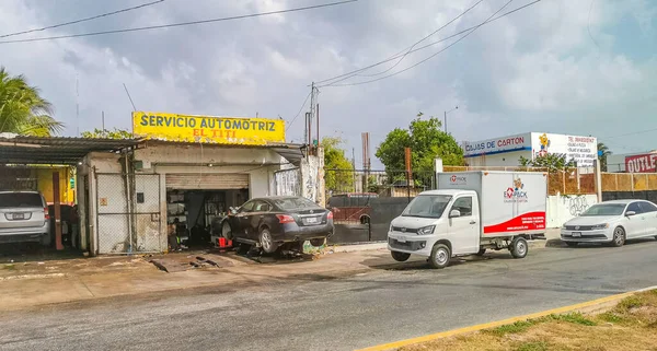 Playa Del Carmen Mexico May 2022 Typical Street Road Cityscape — Stock fotografie