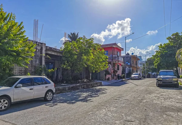 Playa Del Carmen Mexikó Július 2022 Jellemző Utcai Városkép Autók — Stock Fotó