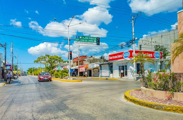 Playa Del Carmen Mexico May 2022 Typical Street Road Cityscape — Fotografia de Stock