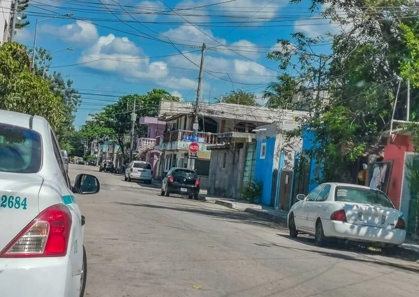 Playa Del Carmen Mexikó Május 2022 Jellemző Utcai Városkép Autók — Stock Fotó