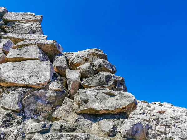 Ősi Tulum Romok Maja Helyén Templom Romok Piramisok Ereklyék Trópusi — Stock Fotó