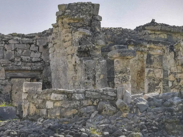 Ancient Tulum Ruins Mayan Site Temple Ruins Pyramids Artifacts Tropical — Photo