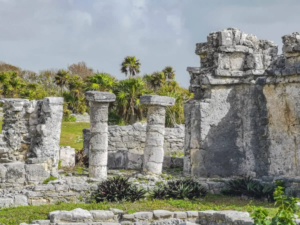 Ancient Tulum Ruins Mayan Site Temple Ruins Pyramids Artifacts Tropical —  Fotos de Stock