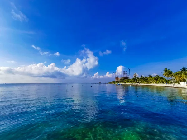 Beautiful Playa Azul Пляж Морська Панорама Блакитними Бірюзовими Водяними Готелями — стокове фото