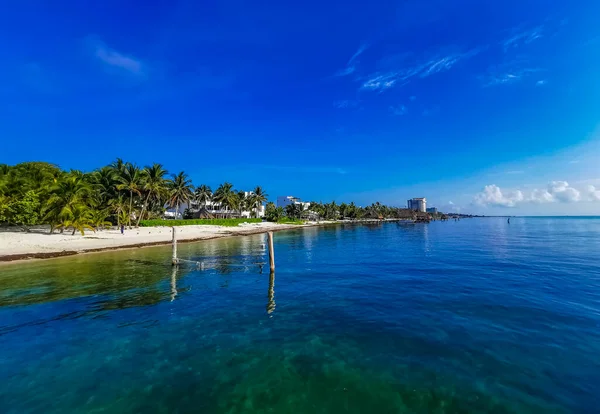 Beautiful Playa Azul Beach Seascape Panorama Blue Turquoise Water Resorts — стоковое фото