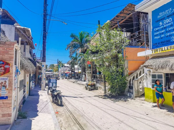 Holbox Mexico May 2022 Colorful Village Beautiful Holbox Island Restaurant — Fotografia de Stock