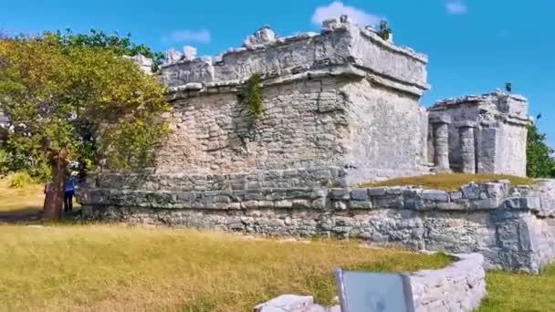 Tulum Mexiko Februar 2022 Antike Ruinen Tulum Maya Stätte Mit — Stockvideo