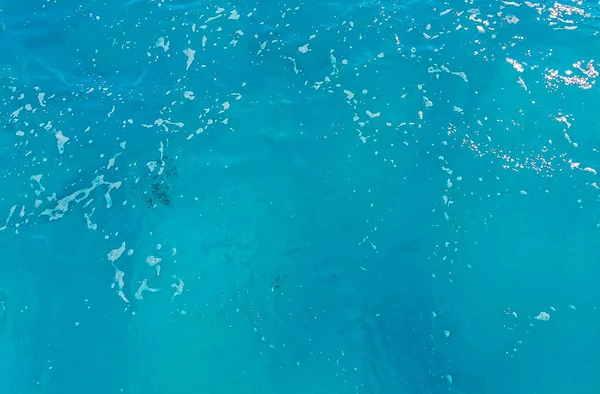 Beautiful blue and turquoise water waves ocean and sea texture pattern of Cancun in Quintana Roo Mexico.
