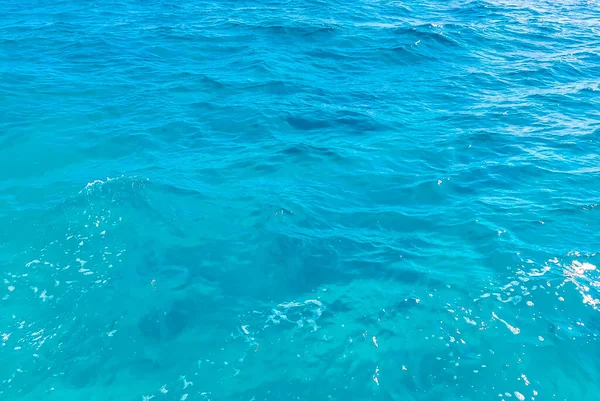 Beautiful Blue Turquoise Water Waves Ocean Sea Texture Pattern Cancun — Stockfoto