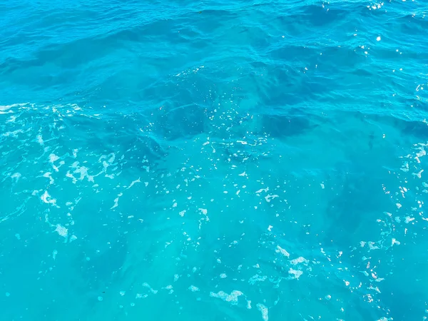 Beautiful Blue Turquoise Water Waves Ocean Sea Texture Pattern Cancun — 图库照片
