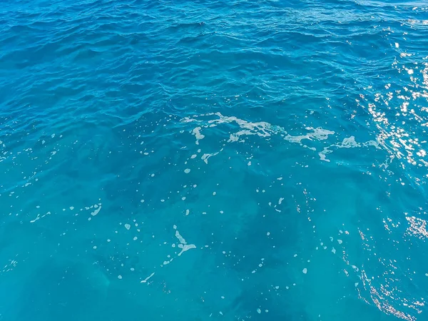 Beautiful Blue Turquoise Water Waves Ocean Sea Texture Pattern Cancun — Fotografia de Stock