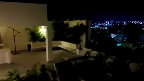 Amazing Sunset Sunrise Night Cityscape Landscape Caribbean Ocean Beach Panorama — Vídeos de Stock