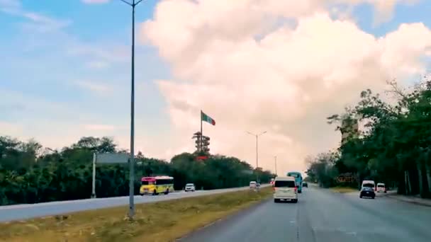 Playa Del Carmen Mexico April 2022 Driving Highway Motorway Freeway — 图库视频影像