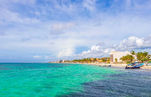 Playa Del Carmen August 2021 Tropical Mexican Beach Landscape Panorama —  Fotos de Stock